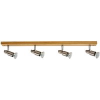 SPOT Light Spotbalken 2998470 Eiche nickel matt Echtholz Metall H/L: ca. 15x78 cm GU10 4 Brennstellen von Spot Light
