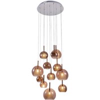 SPOT Light Pendelleuchte BELLEZIA silber Kupfer Chrom Kupfer H/D: ca. 150x60 cm null 12 Brennstellen von Spot Light