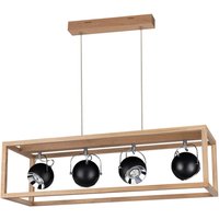 SPOT Light Pendelleuchte Roy natur Holz B/H/D: ca. 30x10x12 cm GU10 4 Brennstellen von Spot Light