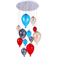 SPOT Light Pendelleuchte SP-1791215 Balloon bunt Metall Glas H/D: ca. 180x50 cm null 12 Brennstellen von Spot Light