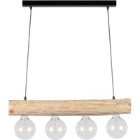 SPOT Light Pendelleuchte SP-69860404 Trabo Simple natur schwarz Holz Metall H/L/D: ca. 110x70x10 cm E27 4 Brennstellen von Spot Light