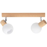 Spot-Light Deckenleuchte 2231274 natur weiß Eiche Glas B/H/T: ca. 180x90x37 cm E14 2 Brennstellen von Spot-Light