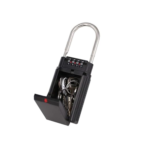 Spotact Schlüsseltresor Lock Schwarz Schlüsselbox Schlüssel Aufbewahrungsbox 4-Stelliger Kombination Sichere Organizer für Parken Speichern Schlüsseln kleinen Gegenständen Reisen Outdoor von Spotact