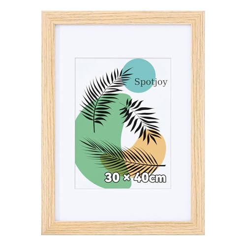 Spotjoy Bilderrahmen 30 x 40cm, MDF-Rahmen Holzrahmen mit Acrylglas Fotorahmen für Wandmontage Echtholz Passepartout Dokumentenrahmen Zertifikatsrahmen, Eiche Spotjoy Bilderrahmen 30 x 40cm, MDF-Rahmen Holzrahmen mit Acrylglas Fotorahmen für Wandmontage Echtholz Passepartout Dokumentenrahmen Zertifikatsrahmen, Eiche von Spotjoy