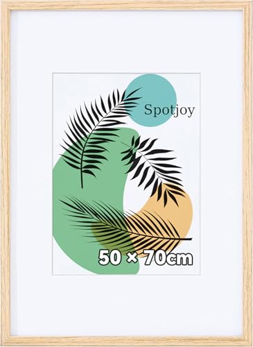 Spotjoy Bilderrahmen 50 x 70cm, MDF-Rahmen Holzrahmen mit Acrylglas Fotorahmen für Wandmontage Echtholz Passepartout Dokumentenrahmen Zertifikatsrahmen, Eiche Spotjoy Bilderrahmen 50 x 70cm, MDF-Rahmen Holzrahmen mit Acrylglas Fotorahmen für Wandmontage Echtholz Passepartout Dokumentenrahmen Zertifikatsrahmen, Eiche von Spotjoy