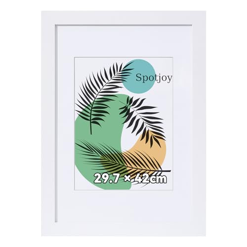 Spotjoy Bilderrahmen 29.7 x 42cm Din A3, MDF-Rahmen Holzrahmen mit Acrylglas Fotorahmen für Tisch- und Wandmontage Echtholz Passepartout Dokumentenrahmen Zertifikatsrahmen, Weiß Spotjoy Bilderrahmen 29.7 x 42cm Din A3, MDF-Rahmen Holzrahmen mit Acrylglas Fotorahmen für Tisch- und Wandmontage Echtholz Passepartout Dokumentenrahmen Zertifikatsrahmen, Weiß von Spotjoy