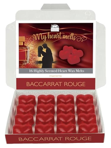 Baccarat Rouge Wax Melts – 16 x 5 g herzförmiger, köstlicher Duft in einer eleganten Geschenkbox – Spotless Leopard – Aromatisches Geschenkset – hergestellt in Großbritannien von Spotless Leopard