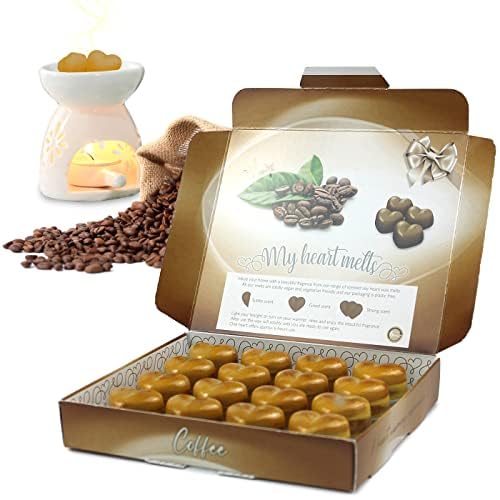 Kaffee-Wachsschmelzen – 16 x 0,176 Unzen herzförmige, wärmende Kaffee-Duftwachsschmelzen in einer eleganten Geschenkbox – makelloser Leopard – perfektes Duftgeschenk Kaffee-Wachsschmelzen – 16 x 0,176 Unzen herzförmige, wärmende Kaffee-Duftwachsschmelzen in einer eleganten Geschenkbox – makelloser Leopard – perfektes Duftgeschenk von Spotless Leopard