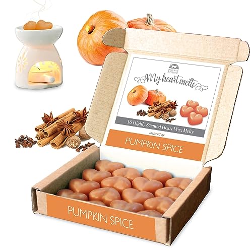 Pumpkin Spice Wax Melts – 16 x 5 g stark duftende Kürbiswachs mit Apfel, Kuchen, Zimt und Nelke, Halloween, Herbst und Weihnachtsdüfte in einer Geschenkbox Pumpkin Spice Wax Melts – 16 x 5 g stark duftende Kürbiswachs mit Apfel, Kuchen, Zimt und Nelke, Halloween, Herbst und Weihnachtsdüfte in einer Geschenkbox von Spotless Leopard
