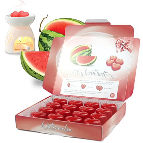 Wassermelonen-Wachsschmelzwachs – 16 x 5 g Herzform, starker Wassermelonenduft, Wachsschmelzen in einer eleganten Geschenkbox – Spotless Leopard – perfektes Duftgeschenk – hergestellt in Wassermelonen-Wachsschmelzwachs – 16 x 5 g Herzform, starker Wassermelonenduft, Wachsschmelzen in einer eleganten Geschenkbox – Spotless Leopard – perfektes Duftgeschenk – hergestellt in von Spotless Leopard