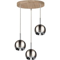 Runde Hängelampe Holz Eiche Metall mit LED 3-flmg von Spot-light Sp. Z o. o.