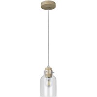 Runde Pendelleuchte Eiche Holz Glas Ø10cm elegant von Spot-light Sp. Z o. o.