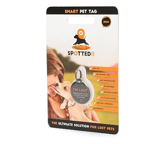 Spotted! Pro Smart Pet Tag - Ø 3,4 cm - Tierkennzeichnung - QR-Code - NFC-Chip - Weltweite Reichweite - Für Hunde und Katzen - Medium - Silber Spotted! Pro Smart Pet Tag - Ø 3,4 cm - Tierkennzeichnung - QR-Code - NFC-Chip - Weltweite Reichweite - Für Hunde und Katzen - Medium - Silber von Spotted! Pro