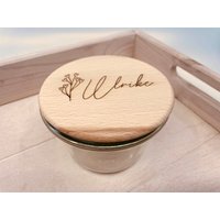 Vorratsglas Mit Personalisiertem Holzdeckel | Weckglas Dankeschönglas Geschenk Für Freundin Glas Deckel Und Individueller Gravur von SpottedHands