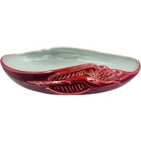 Red Wing Pottery Paradiesvogel B2014 Weinrote Und Graue Konsolen Schüssel Red Wing Pottery Paradiesvogel B2014 Weinrote Und Graue Konsolen Schüssel von SpottsVintage