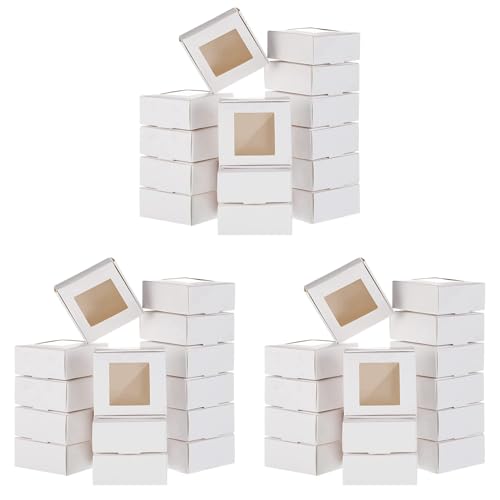 Spourita 150 Stück Mini Kraftpapier Box Verpackung mit, Geschenk Verpackung, Leckerli Box für Hausgemachte Seife, Leckereien, Backwaren, SüßIgkeiten () von Spourita