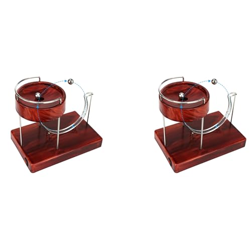 Spourita 2 Stück Art Perpetuum Movement Machine Art Motion Inertial Metal Automatic Jumping Table Toy Wood Grain von Spourita
