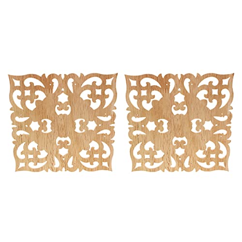 Spourita 2X HöLzerne Abziehbild Versorgung Im Europaeischen Stil Applique Echtholz Schnitzen ZubehöR und Einzelhandel. Holzschnitzerei von Spourita