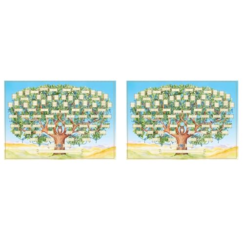 Spourita 2X Stammbaum-Diagramm zum Ausfüllen des Genealogie-Posters Der 6. Generation, Leeres, Ausfüllbares Ahnentafel, Drucken des Stammbaumbildes A von Spourita