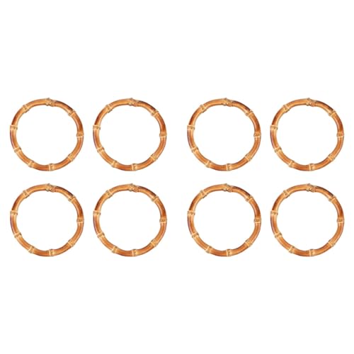 Spourita 8 Pcs HöLzerne Runde Bambus Tasche Teile Handgemachte Tasche Geld Beutel Machen Griffe für Handtasche Basteln von Spourita