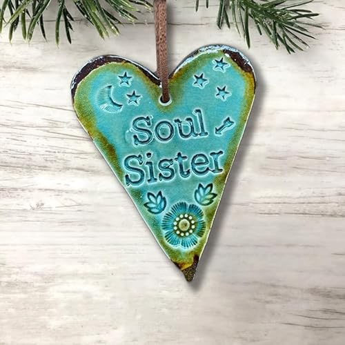 Spourita Freundschaftsornament – Seelenschwester, Handgefertigtes Ornament für die Beste Freundin, Personalisierte Form B, Einfache Installation von Spourita