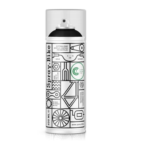 SPRAY.BIKE Fahrrad Lackspray - schwarz Matt (LONDON- Blackfriar) in 400 ml Spraydose - KEINE GRUNDIERUNG notwendig - Fahrrad Lack, Sprühlack, Acryllack, Lack Spray von SPRAY.BIKE