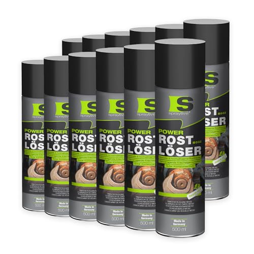 Spraytive 12 x 500ml Power Rostlöser MoS₂ Spray – Hochwirksamer Rostentferner mit Festschmierstoff – Kriechfähig, reibungsarm, korrosionsschützend – Für KFZ, Werkstatt & Industrie – Made in Germany Spraytive 12 x 500ml Power Rostlöser MoS₂ Spray – Hochwirksamer Rostentferner mit Festschmierstoff – Kriechfähig, reibungsarm, korrosionsschützend – Für KFZ, Werkstatt & Industrie – Made in Germany von Spraytive