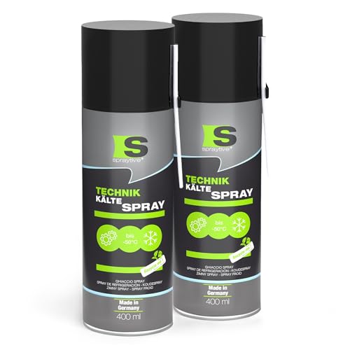 Spraytive 2 x 400ml Kältespray Werkstatt: Eisspray Vereisungsspray bis -50°C zur Fehlersuche, Sensorprüfung, Montagehilfe bei Passungen, Thermostatprüfung von Spraytive