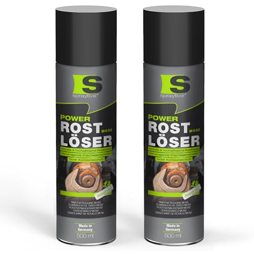 Spraytive 2 x 500ml Power Rostlöser MoS₂ Spray – Hochwirksamer Rostentferner mit Festschmierstoff – Kriechfähig, reibungsarm, korrosionsschützend – Für KFZ, Werkstatt & Industrie – Made in Germany von Spraytive
