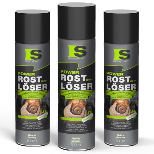Spraytive 3 x 500ml Power Rostlöser MoS₂ Spray – Hochwirksamer Rostentferner mit Festschmierstoff – Kriechfähig, reibungsarm, korrosionsschützend – Für KFZ, Werkstatt & Industrie – Made in Germany Spraytive 3 x 500ml Power Rostlöser MoS₂ Spray – Hochwirksamer Rostentferner mit Festschmierstoff – Kriechfähig, reibungsarm, korrosionsschützend – Für KFZ, Werkstatt & Industrie – Made in Germany von Spraytive