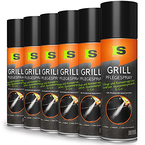 Spraytive 6 x 500ml Grill-Pflegespray - BBQ Grill-Reiniger - Pflegt & Konserviert Grillroste, Pfannen (Edelstahl, Gusseisen) & Co. - Antihaftspray, Non Stick Spray für Weber Grills, Plancha Grills von Spraytive