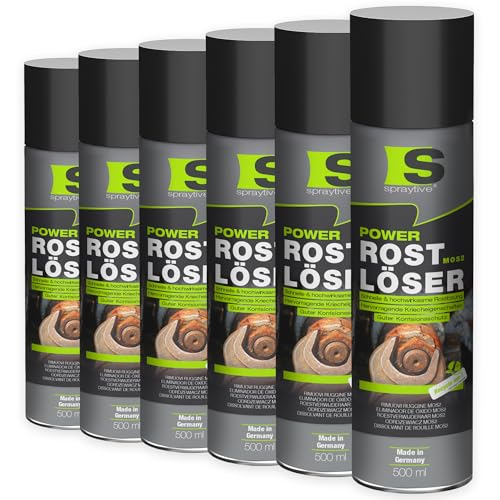 Spraytive 6 x 500ml Power Rostlöser MoS₂ Spray – Hochwirksamer Rostentferner mit Festschmierstoff – Kriechfähig, reibungsarm, korrosionsschützend – Für KFZ, Werkstatt & Industrie – Made in Germany Spraytive 6 x 500ml Power Rostlöser MoS₂ Spray – Hochwirksamer Rostentferner mit Festschmierstoff – Kriechfähig, reibungsarm, korrosionsschützend – Für KFZ, Werkstatt & Industrie – Made in Germany von Spraytive