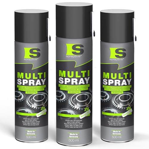 Spraytive Multi Spray 3 x 500 ml – 5-in-1 Kriechöl & Multifunktionsöl – Rostlöser, Schmiermittel, Kontaktspray, Reiniger & Korrosionsschutz – Allzwecköl – Made in Germany Spraytive Multi Spray 3 x 500 ml – 5-in-1 Kriechöl & Multifunktionsöl – Rostlöser, Schmiermittel, Kontaktspray, Reiniger & Korrosionsschutz – Allzwecköl – Made in Germany von Spraytive
