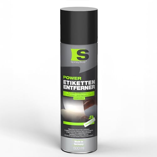 Spraytive 1 x 500ml Power Etikettenentferner – Acetonfrei, Klebereste-Entferner & Etikettenlöser, Reiniger für Aufkleber & Markierungsfarben – Schnelle, rückstandslose Entfernung - Made in Germany von Spraytive