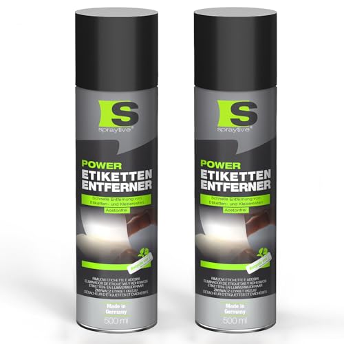 Spraytive 2 x 500ml Power Etikettenentferner – Acetonfrei, Klebereste-Entferner & Etikettenlöser, Reiniger für Aufkleber & Markierungsfarben – Schnelle, rückstandslose Entfernung - Made in Germany von Spraytive