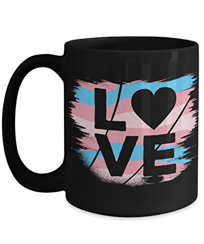 Lustige Kaffeetasse mit Aufschrift "Love Transgender Flagge" von SpreadPassion