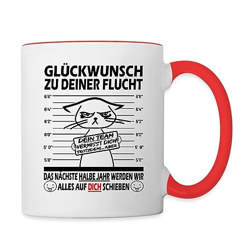 Spreadshirt Abschiedsgeschenk Für Kollegen Jobwechsel Tasse Für Verräter Tasse Zweifarbig, One size, Weiß/Rot von Spreadshirt