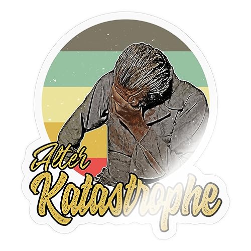 Spreadshirt Alter Katastrophe Retro Vintage Style Sticker, 10 x 10 cm, Transparent glänzend von Spreadshirt