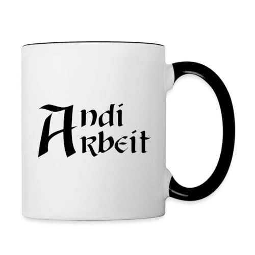 Spreadshirt Andi Arbeit Bürohumor Tasse Zweifarbig, One size, Weiß/Schwarz von Spreadshirt