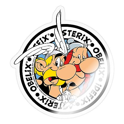 Spreadshirt Asterix & Obelix Mit Idefix Abenteuer Sticker, 10 x 10 cm, Transparent glänzend von Spreadshirt