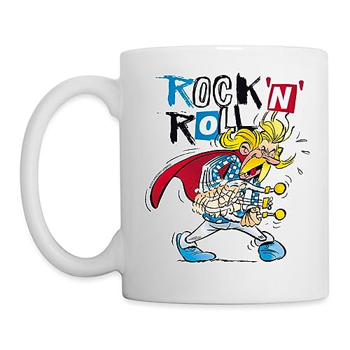 Spreadshirt Asterix & Obelix Troubadix Singt Rock'N'Roll Tasse, One size, weiß von Spreadshirt