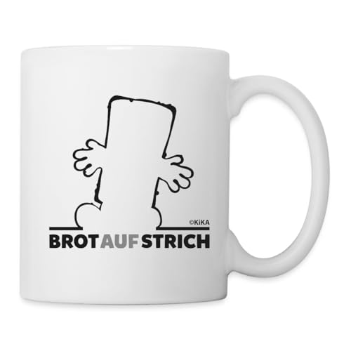 Spreadshirt Bernd Das Brot Brot Auf Strich Outline-Design Tasse, One size, Weiß von Spreadshirt