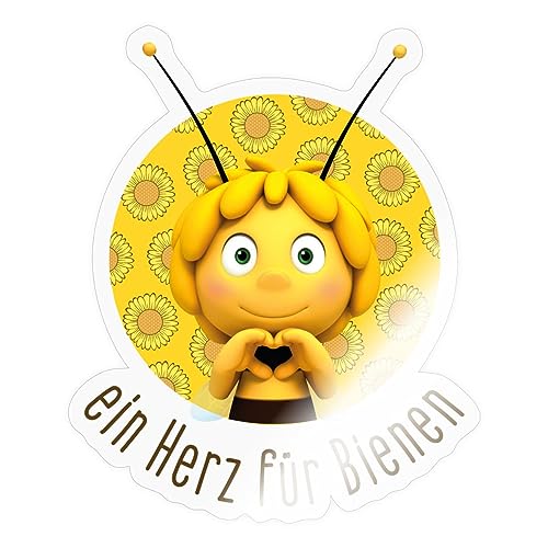 Spreadshirt Biene Maja Ein Herz Für Bienen Sticker, 10 x 10 cm, Transparent glänzend von Spreadshirt