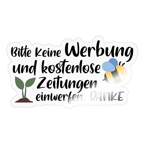 Spreadshirt Bitte Keine Werbung Einwerfen Briefkasten Sticker, 10 x 10 cm, Transparent glänzend von Spreadshirt