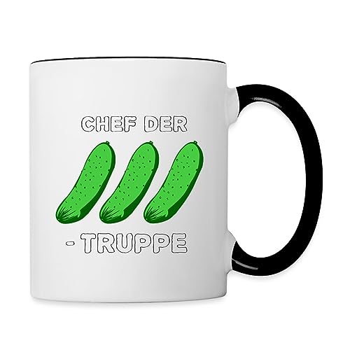 Spreadshirt Chef Der Gurkentruppe Trainer Übungsleiter Tasse Zweifarbig, One size, Weiß/Schwarz von Spreadshirt