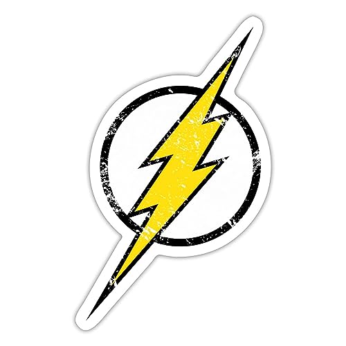 Spreadshirt DC Comics Justice League The Flash Logo Used Look Sticker, 10 x 10 cm, Mattweiß von Spreadshirt