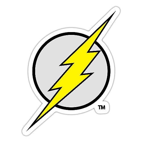 Spreadshirt DC Comics Justice League The Flash Logo Sticker, 10 x 10 cm, Mattweiß von Spreadshirt