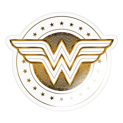 Spreadshirt DC Comics Wonder Woman Logo Mit Sternchen Sticker, 10 x 10 cm, Transparent glänzend von Spreadshirt