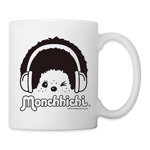 Spreadshirt DJ Monchhichi Mit Kopfhörern Tasse, One size, weiß von Spreadshirt