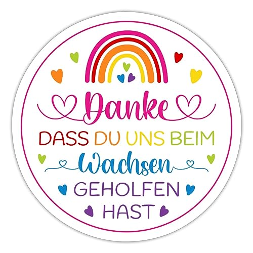 Spreadshirt Danke Dass Du Uns Beim Wachsen Geholfen Hast Sticker, 10 x 10 cm, Mattweiß von Spreadshirt